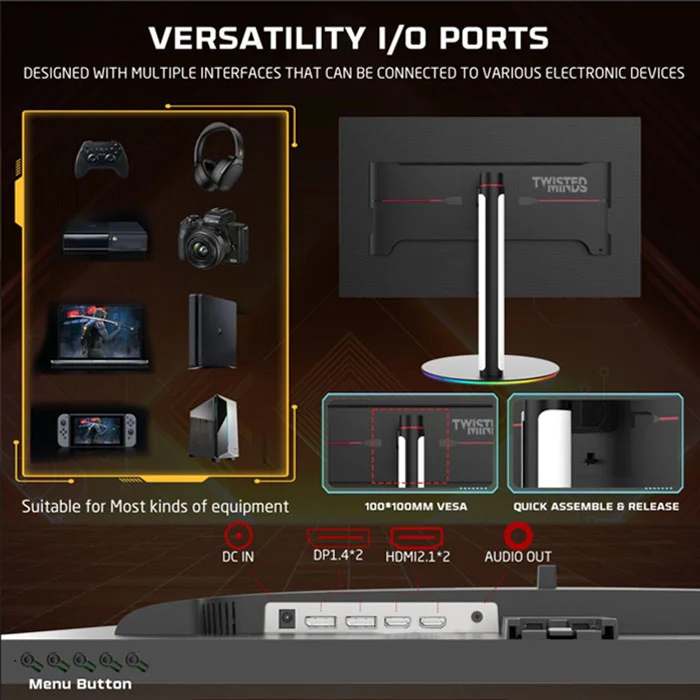 توستد مايندز – 27 بوصة 4K بتردد 160–320 هرتز IPS - شاشة جيمينج